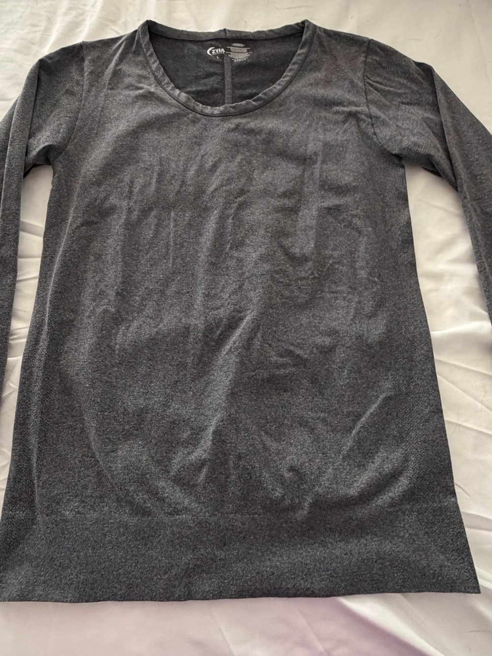 ZYIA Women's Long Sleeve Tee in Charcoal Gray